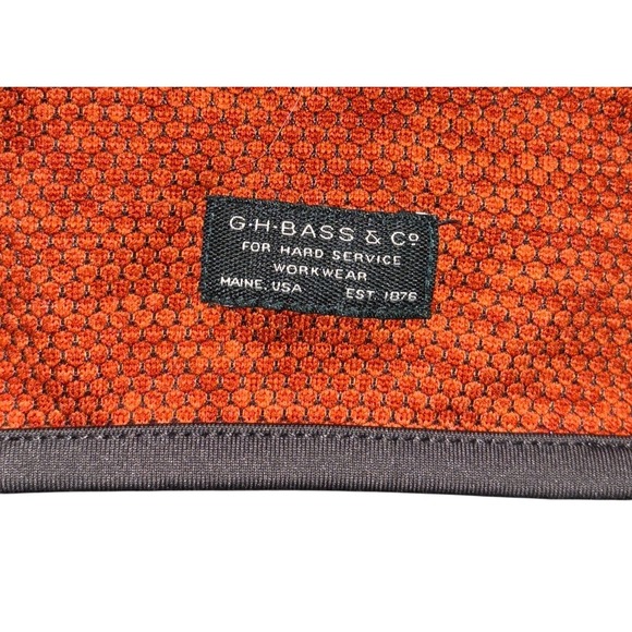 G.H. Bass & Co. Men's 1/4 Snap Pullover Fleece Sweatshirt XL Tall Orange Gray - Picture 5 of 5